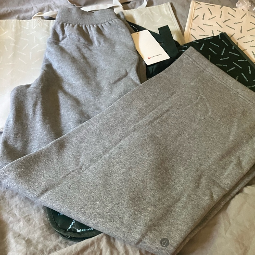 NWT Lululemon Scuba Mid-Rise Wide-Leg Pant *Regular, Sz S, Heathered Medium Grey - Picture 4 of 7